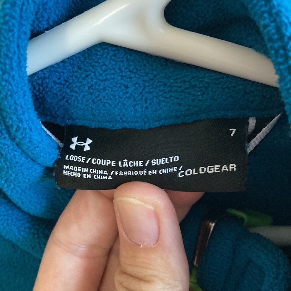 Under Armour Kids Jacket in Blue and Neon Green - Picture 2 of 3